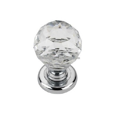 55MM CLEAR CRYSTAL GLASS MORTICE DOOR KNOB, CRYSTAL DOOR KNOB POLISHED CHROME