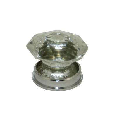 Crown shape crystal glass cabinet knobs on brass base 35MM