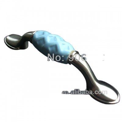 Porcelain Ocean blue elegant relievo furniture handle