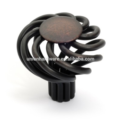 Iron birdcage shape cabinet knob in oil rubbed bronze finish,furniture knob