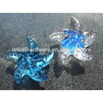 Wholesale starfish design crystal cabinet knob,furniture knob,drawer knobs