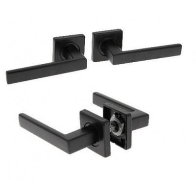 Wholesale aluminium black door handle lock,door lever handle black,matt black door handle