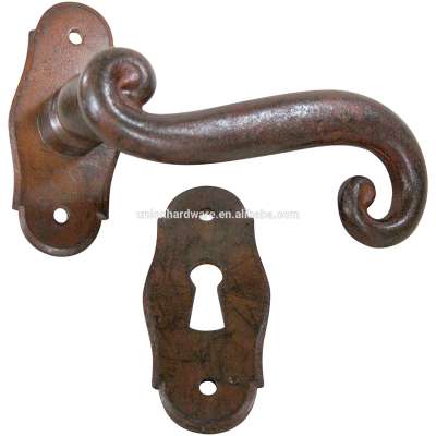 European antique style anti rust iron door handle,cast iron door handle,cast iron handle